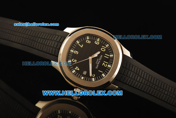 Patek Philippe Aquanaut Automatic Movement Steel Case with Black Dial and Black Rubber Strap - Click Image to Close